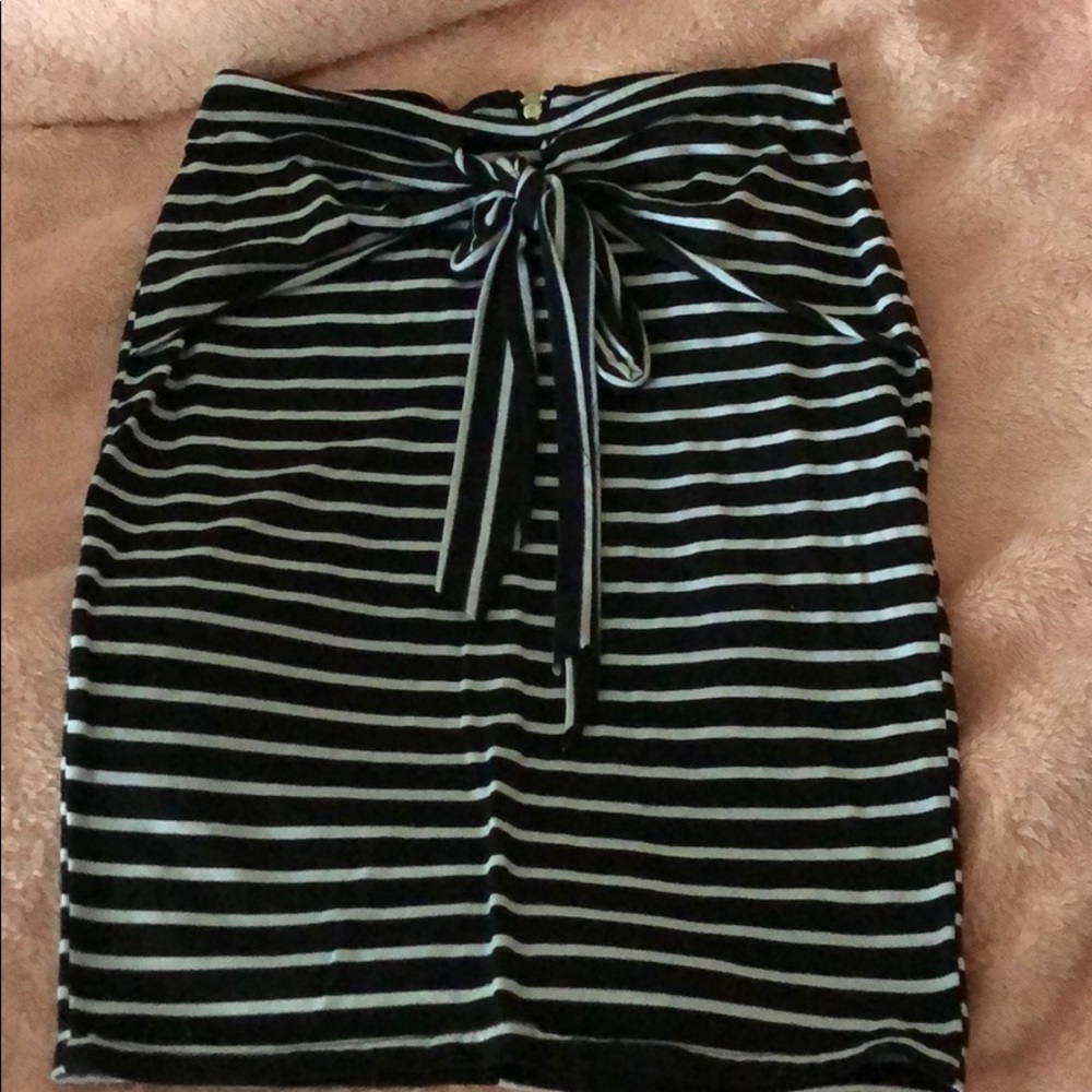 Black and white striped skirt